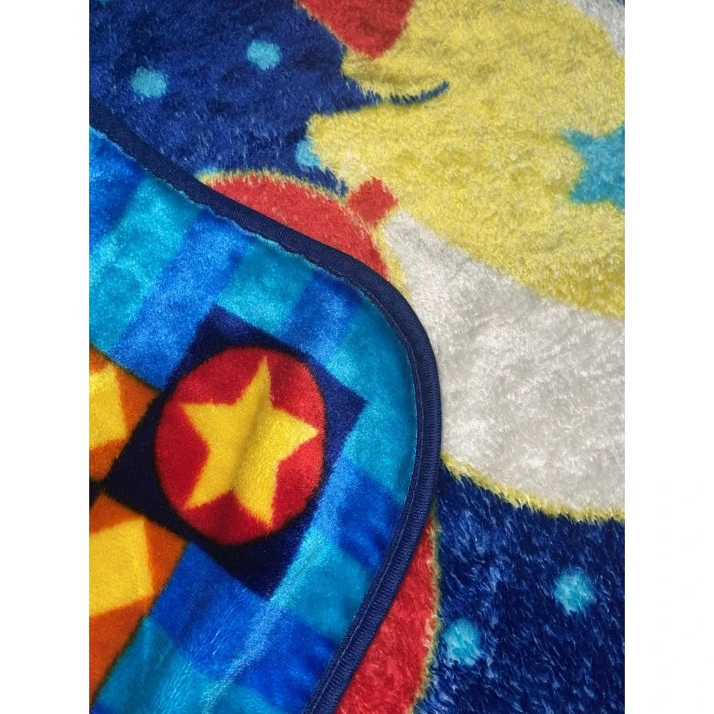 NovaTex Vintage Baby Plush Blanket Vibrant Red Floppy Ear Dog Puppy & Blue Hat